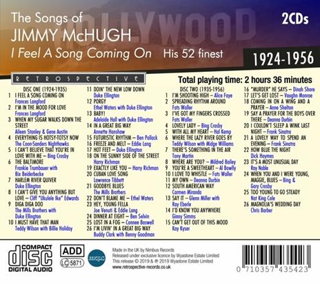 Songs Of Jimmy Mchugh. I Feel A Song Coming On - CD Audio - 2