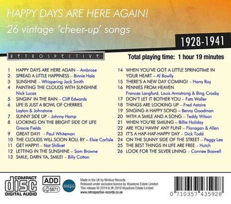 Happy Days Are Here Again! 1928-1941 - CD Audio - 2