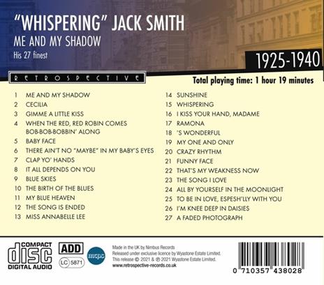 Whispering Jack Smith. Me And My Shadow - CD Audio di Jack Smith - 2