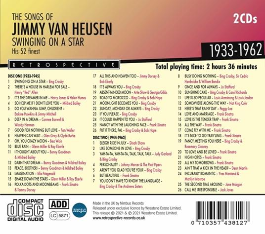 Songs Of Jimmy Van Heusen - CD Audio di Jimmy Van Heusen - 2
