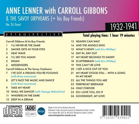 Her 26 Finest 1932-1941 - CD Audio di Anne Lenner - 2