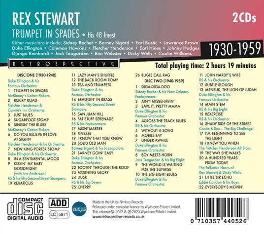 Rex Stewart Trumpet In Spades - His 48 Finest 1930-1959 - CD Audio di Rex Stewart - 2