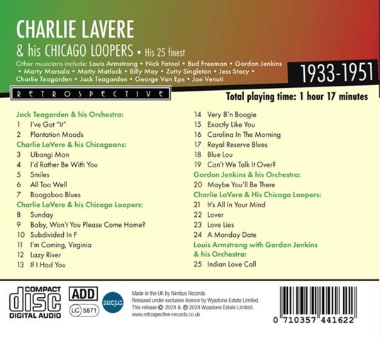 Charlie Lavere & His Chicago Loopers - CD Audio di Charlie Lavere - 2