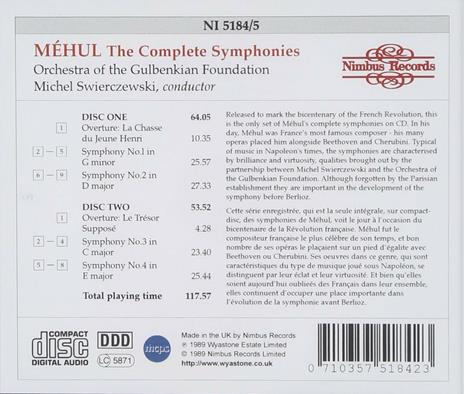 Sinfonie complete - CD Audio di Etienne Nicholas Mehul,Michel Swierczewski - 2