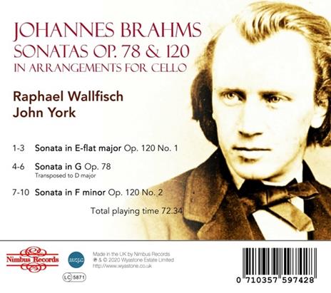 Sonatas Op.78 & Op.120 - CD Audio di Johannes Brahms - 2