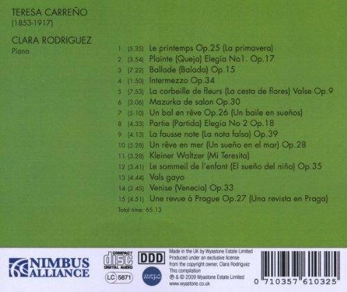 Clara Rodriguez Plays the Music of Teresa Carreno - CD Audio di Teresa Carreño,Clara Rodriguez - 2