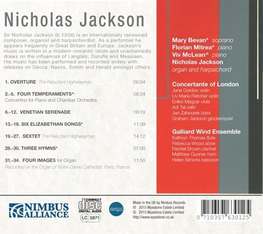 Musica da camera - Musica per organo - CD Audio di Nicholas Jackson - 2