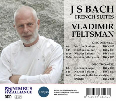 Suites francesi BWV812-817 - Ouverture in stile francese BWV831 - CD Audio di Johann Sebastian Bach,Vladimir Feltsman - 2