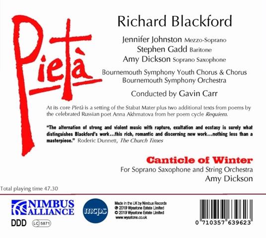 Pietà - CD Audio di Bournemouth Symphony Orchestra,Richard Blackford - 2