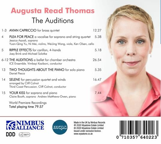 The Auditions - CD Audio di Augusta Read Thomas - 3