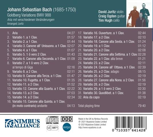 Goldberg Variations - CD Audio di Johann Sebastian Bach,David Juritz - 2