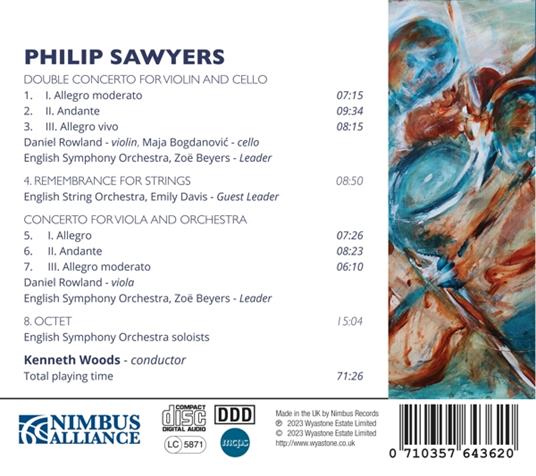 Sawyers. Double Concerto For Violin & Cello - CD Audio di Daniel & Maja Bogdanovic Rowland - 2