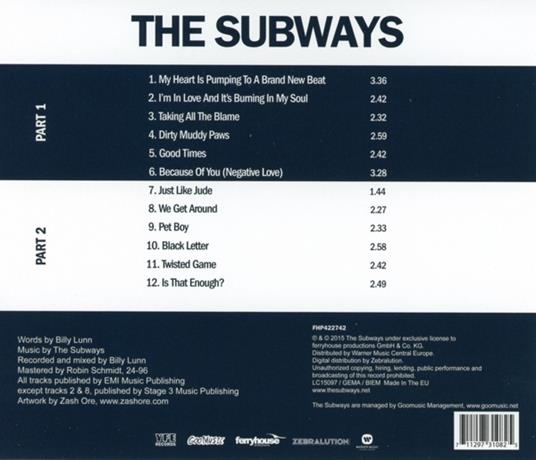 Subways - CD Audio di Subways - 2