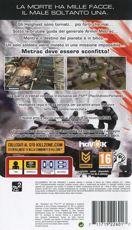 Sony Killzone Liberation Essentials Psp videogioco PlayStation Portatile (PSP) Basic ITA - 3