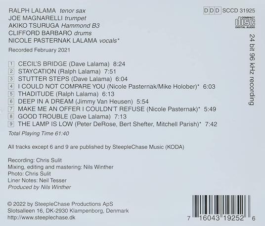 Staycation - CD Audio di Ralph Lalama - 2