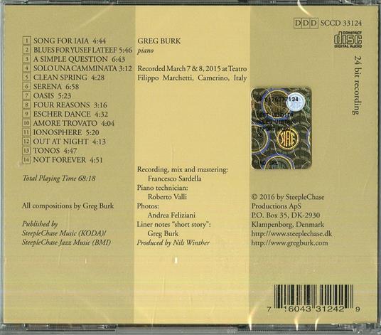 Clean Spring - CD Audio di Greg Burk - 2