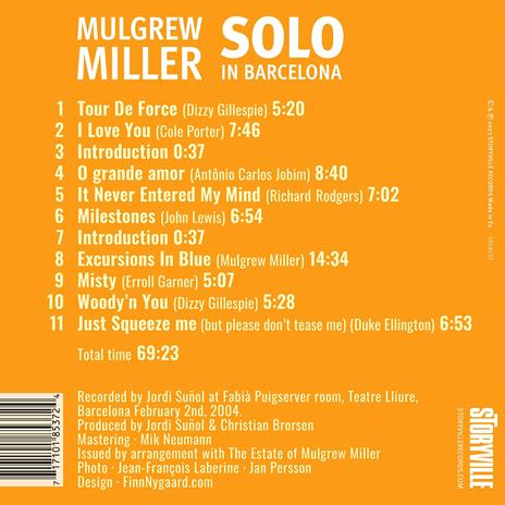 Solo In Barcelona - CD Audio di Mulgrew Miller - 2
