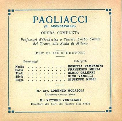 Pagliacci (1892) - CD Audio di Ruggero Leoncavallo