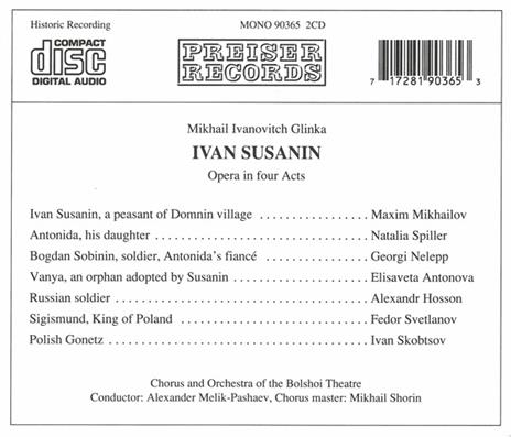 Ivan Susanin (2 Cd) - CD Audio di Mikhail Glinka - 2