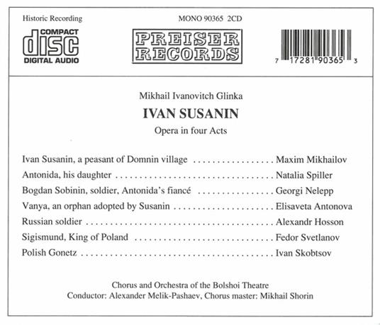 Ivan Susanin (2 Cd) - CD Audio di Mikhail Glinka - 2
