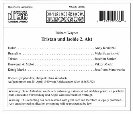 Tristano e Isotta Atto 2 - CD Audio di Richard Wagner - 2