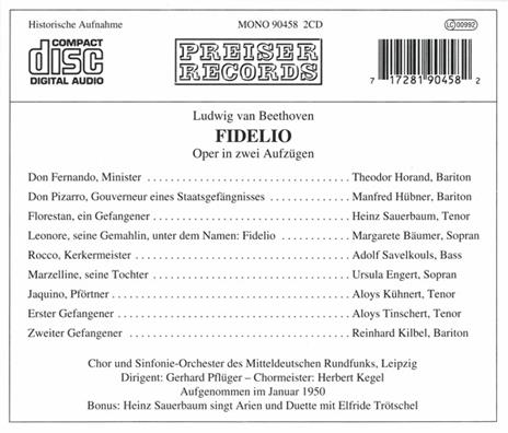 Fidelio - CD Audio di Ludwig van Beethoven,Gerhard Pflüger - 2