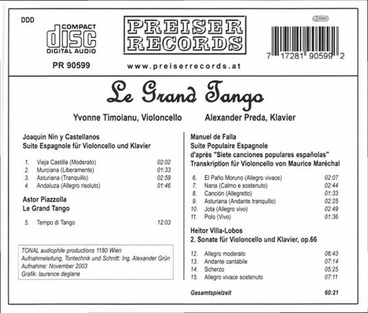 Le grand tango - CD Audio di Joaquin Nin - 2