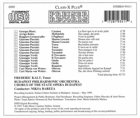 Frederic Kalt Recital - CD Audio di Georges Bizet,Frederic Kalt - 2