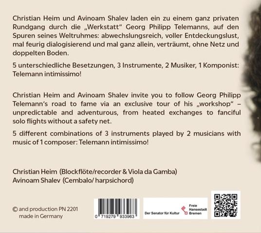 Telemann Intimissimo - CD Audio di Christian - Avinoam Shalev Heim - 2