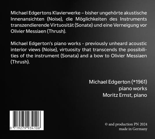 Works For Piano - CD Audio di Moritz Ernst,Michael Edgerton - 2