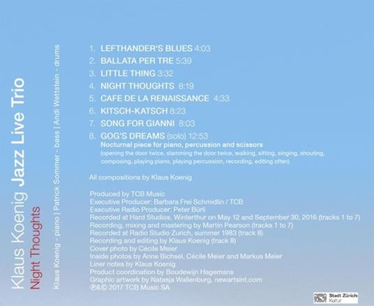 Night Thoughts - CD Audio di Klaus Koenig - 2