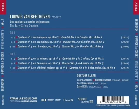 Quartetti per Archi op.18 N - CD Audio di Ludwig van Beethoven - 2