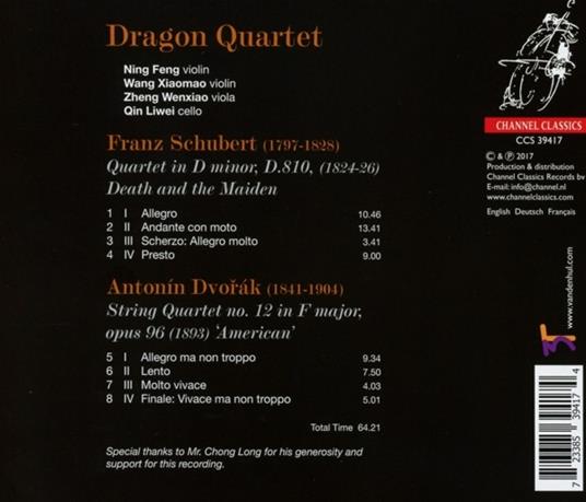 String Quartets - CD Audio di Antonin Dvorak,Franz Schubert - 2