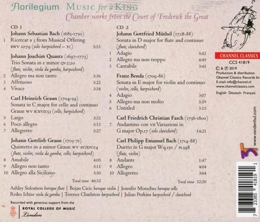 Music For A King - CD Audio di Florilegium - 2