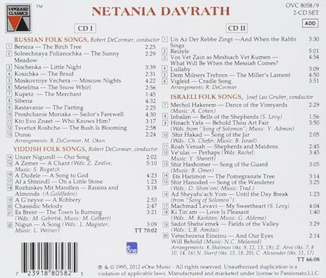Canzoni popolari russe israeliane ed ebraiche - CD Audio di Netalia Davrath - 2
