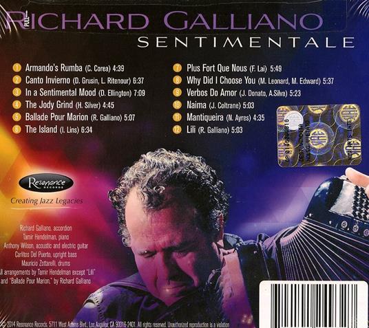 Sentimentale - CD Audio di Richard Galliano - 2