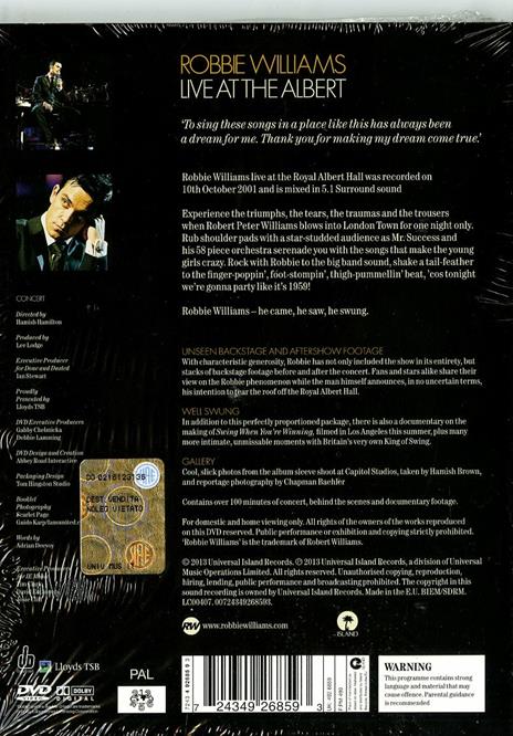 Robbie Williams - Live At The Albert (DVD) - DVD di Robbie Williams - 2