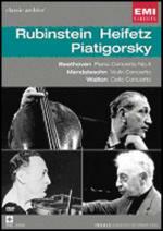 Rubinstein, Heifetz, Piatigorsky. Beethoven, Mendelssohn, Walton (DVD) - DVD di Jascha Heifetz