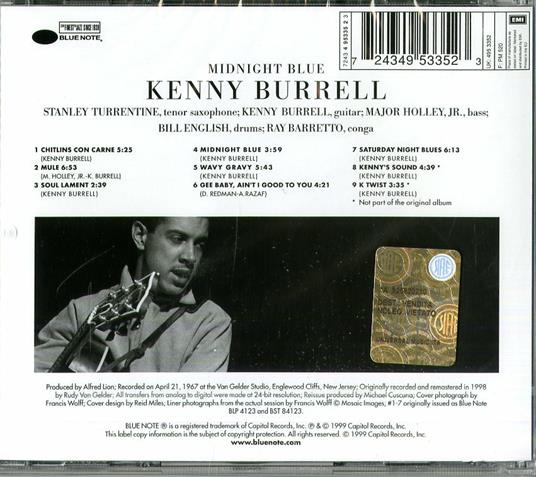Midnight Blue (Rudy Van Gelder) - CD Audio di Kenny Burrell - 2