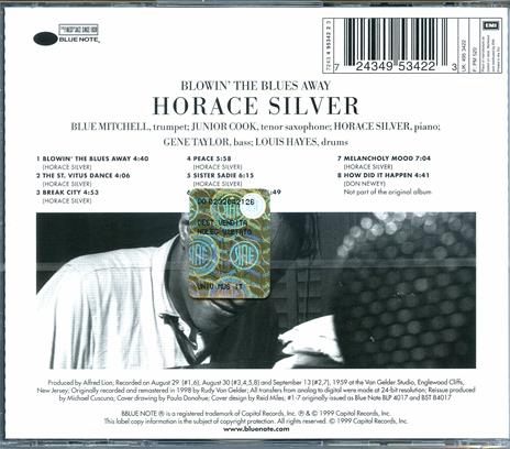 Blowin' the Blues Away (Rudy Van Gelder) - CD Audio di Horace Silver - 2