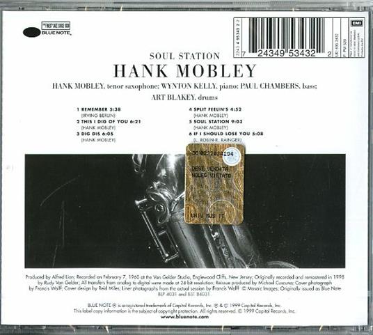 Soul Station (Rudy Van Gelder) - CD Audio di Hank Mobley - 2