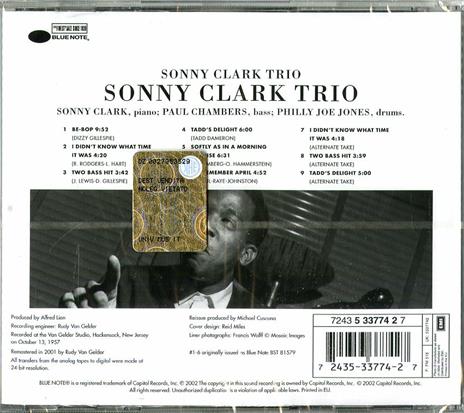 Sonny Clark Trio (Rudy Van Gelder) - CD Audio di Sonny Clark - 2