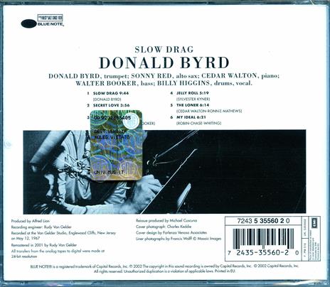 Slow Drag (Rudy Van Gelder) - CD Audio di Donald Byrd - 2