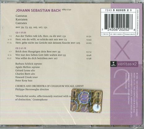 Cantate BWV39, BWV73, BWV93, BWV105, BWV107, BWV131 (Serie Veritas) - CD Audio di Johann Sebastian Bach,Philippe Herreweghe - 2