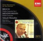 Concerto per violino / Concerto per violino n.1 - CD Audio di Felix Mendelssohn-Bartholdy,Max Bruch,Yehudi Menuhin,Philharmonia Orchestra