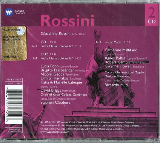 Petite Messe Solennelle - Stabat Mater - CD Audio di Gioachino Rossini,King's College Choir - 2