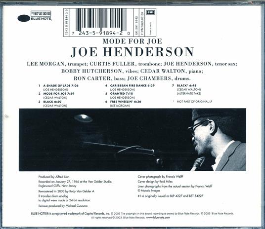 Mode for Joe (Rudy Van Gelder) - CD Audio di Joe Henderson - 2