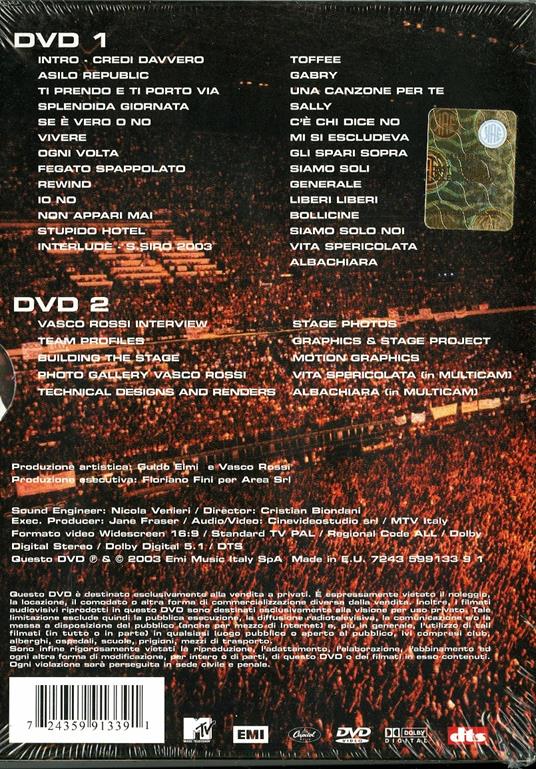 Vasco Rossi @ S. Siro 03 (2 DVD) - DVD di Vasco Rossi - 2