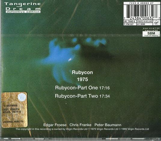 Rubycon - CD Audio di Tangerine Dream - 2