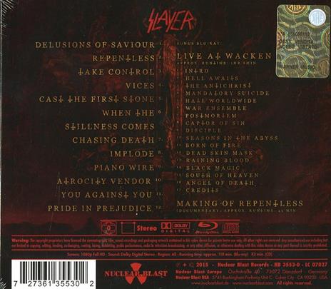 Repentless (Digipack) - CD Audio + Blu-ray di Slayer - 2